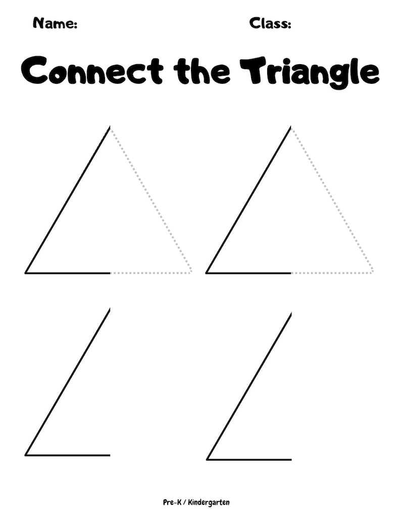 15 Printable Shape Connecting Worksheet for Pre-k - Etsy