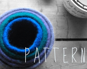 KNIT Felted Bowl PATTERN / tutorial - nesting bowls - make five different sizes felt bowls
