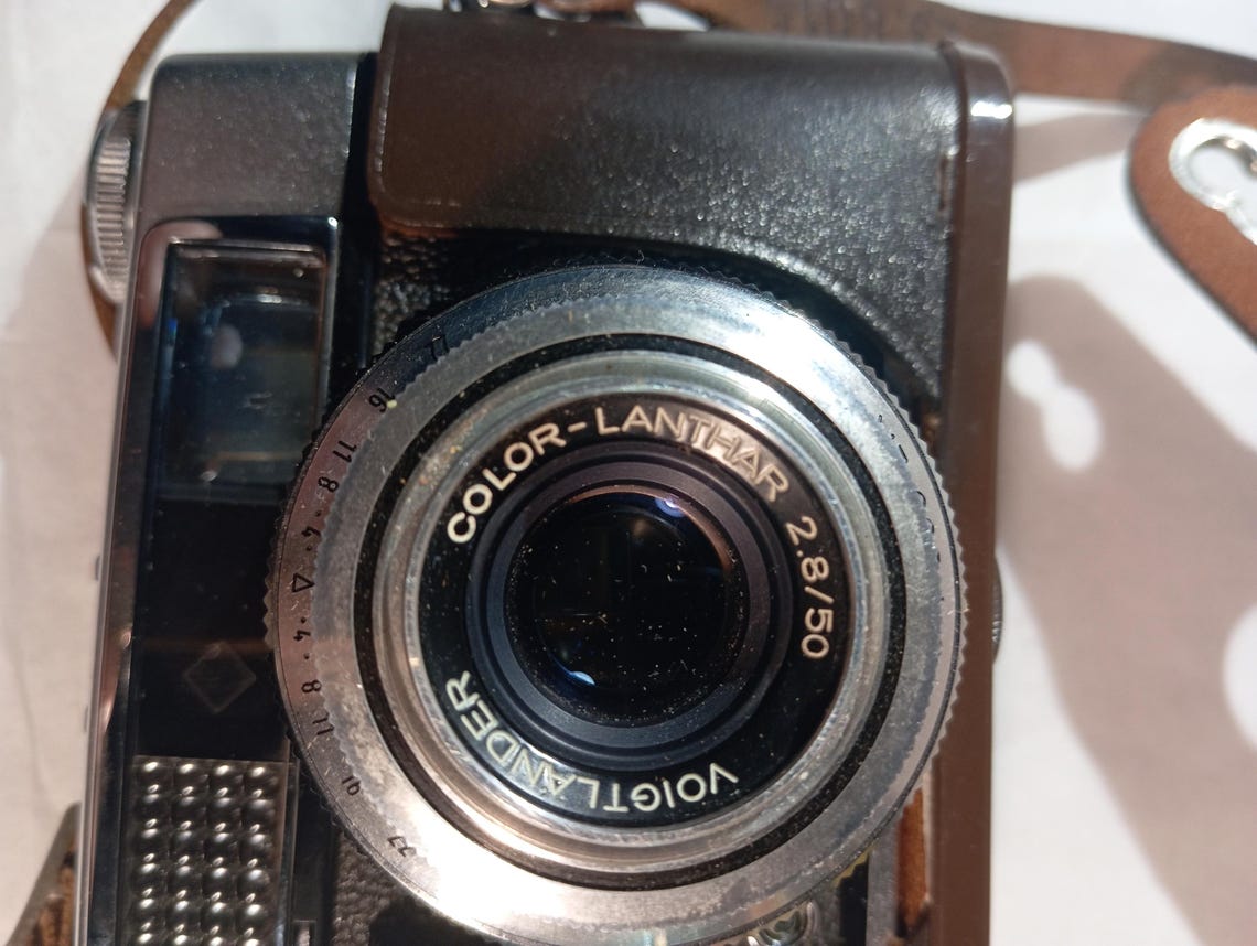 Cámara VOIGTLANDER Vitoret L Telemétrica 35mm Color-Lanthar 2.8/50 Prontor 300 LK Fotómetro Selenio ALEMANIA  Años 60 con Funda de cuero, photo 2 sur 5