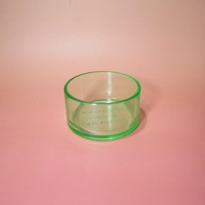 Vintage Green Depression Glass Uranium Glass Stamp Moistener Jar