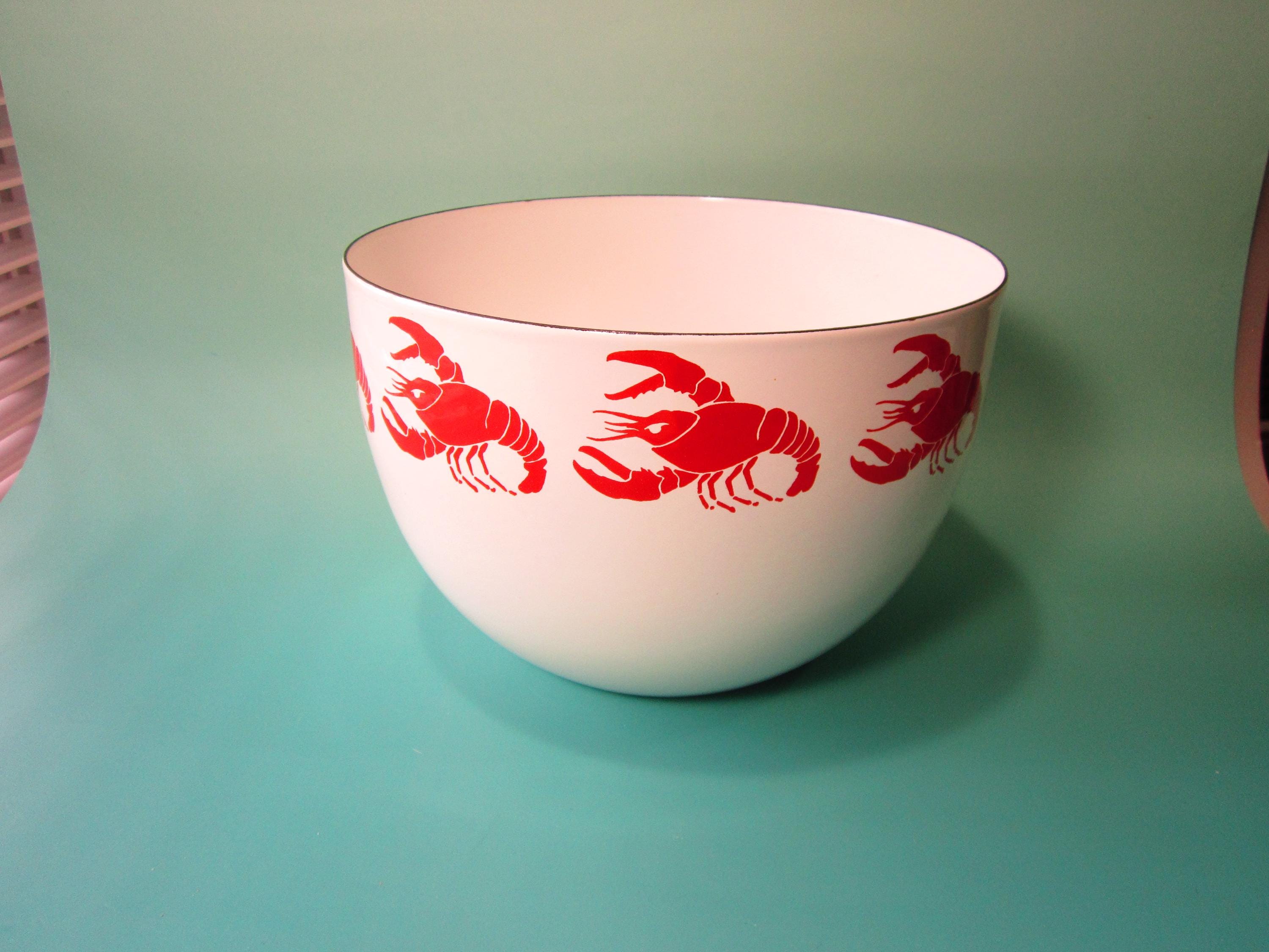 Vintage Arabia-finel Scandinavian Lobster Enamelware Bowl by Kaj