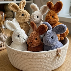 Haakpatroon konijn, amigurumi-patroon mini konijntje pdf, liefdescadeaus konijn, gehaakt paashaas konijn, gehaakt speelgoed wilde dieren