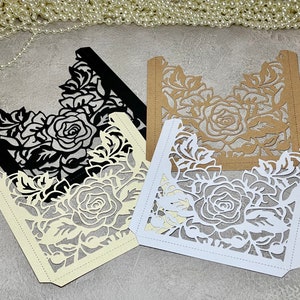 4 bolsillos troquelados de papel para álbumes, páginas de álbumes de recortes, manualidades de papel, fabricación de tarjetas, arte alterado, técnicas mixtas, adornos de papel para tarjetas