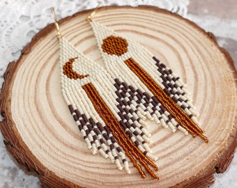 Handgemachte Ohrringe: Miyuki Delica Perlen, Fransenschmuck