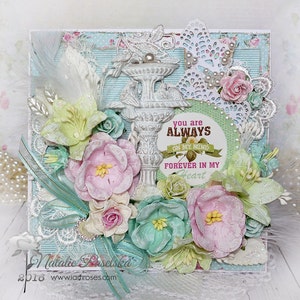 Luxus handgemachte Karte OOAK Shabby Chic Hochzeit/Verlobung Karte | Jeder Anlass 3D Karte | Einzigartige Geschenkkarte zum Geburtstag | Geschenk für Mama