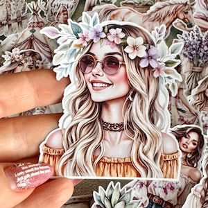 Set van 10/25 stickers zomer boho | Uitgesneden stickers | Scrapbooking/junkjournaal/plannerstickers | Bloemen vrouwenstickers | Paper Craft