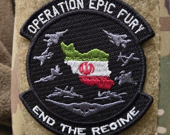 Operation Epic Fury Morale Patch | Embroidered USAF Fighter & Bomber Aircraft Design