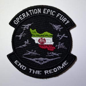 Operation Epic Fury Morale Patch | Embroidered USAF Fighter & Bomber Aircraft Design