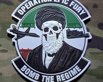 Operation Epic Fury Glow-in-the-Dark Morale Patch | PVC USAF Bomber Aircraft Design