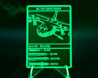 AC-130J Ghostrider Card | Military Aircraft Collectible | Aviation Gift | Gunship Art | USAF Aircraft