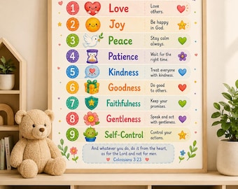 Fruits of the Spirit Poster | Kids Christian Scripture Art (Digital Download)