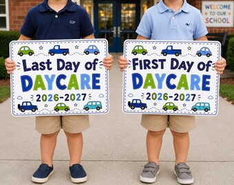 Car First & Last Day of School Signs | 11x14 Printable. Instant Download