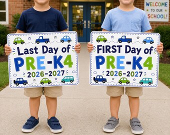 First and Last Day of Pre-K 4 Sign | School Year Photo Prop (Digital Download)