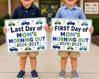 Car-Themed First & Last Day of School Signs | 11x14 Printable- Instant Download