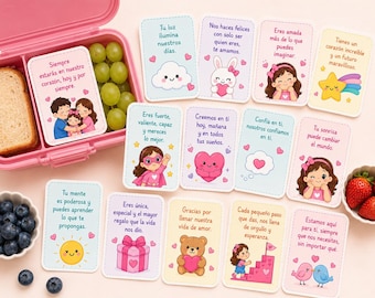 Spanish Lunchbox Notes for Girls. Positive Parent Encouragement Cards (Digital Download)
