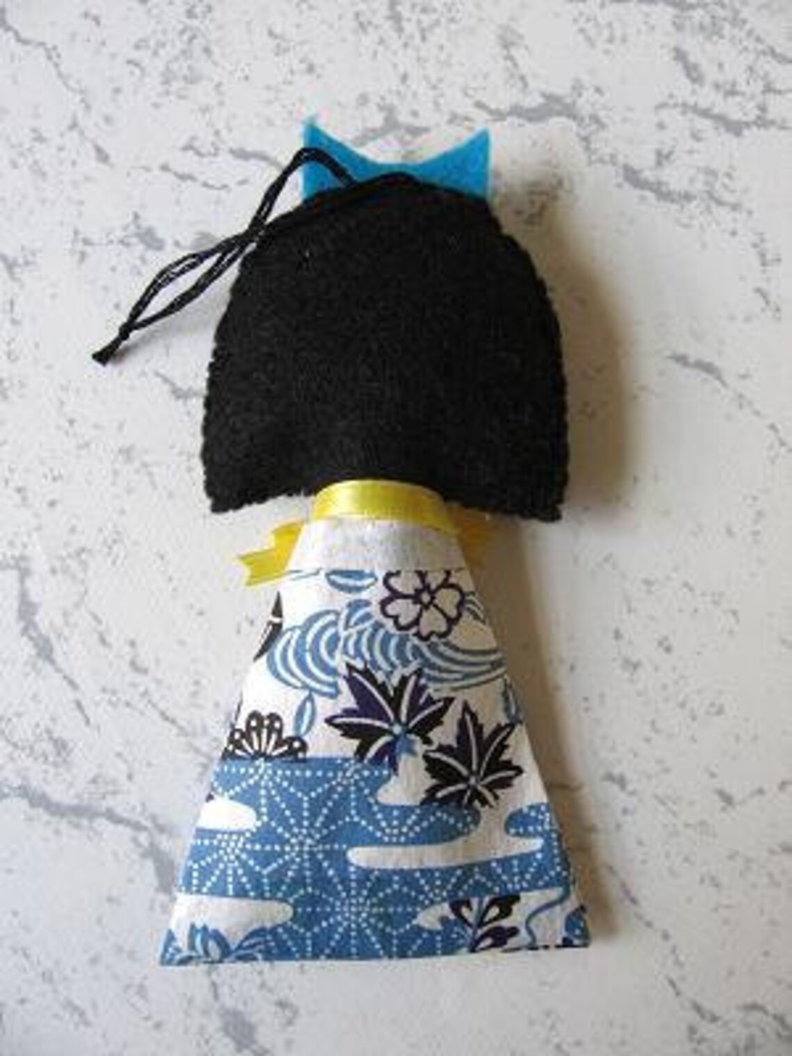 Japanese Kimono Girl Ornament Blue Etsy 日本