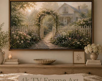 Homedecor Rahmen TV Download Digital Blumen Garten Landschaft Wohnzimmer Cottagecore Vintage romantisch romantisch friedlich Vintage nostalgisch Schlafzimmer Kunst