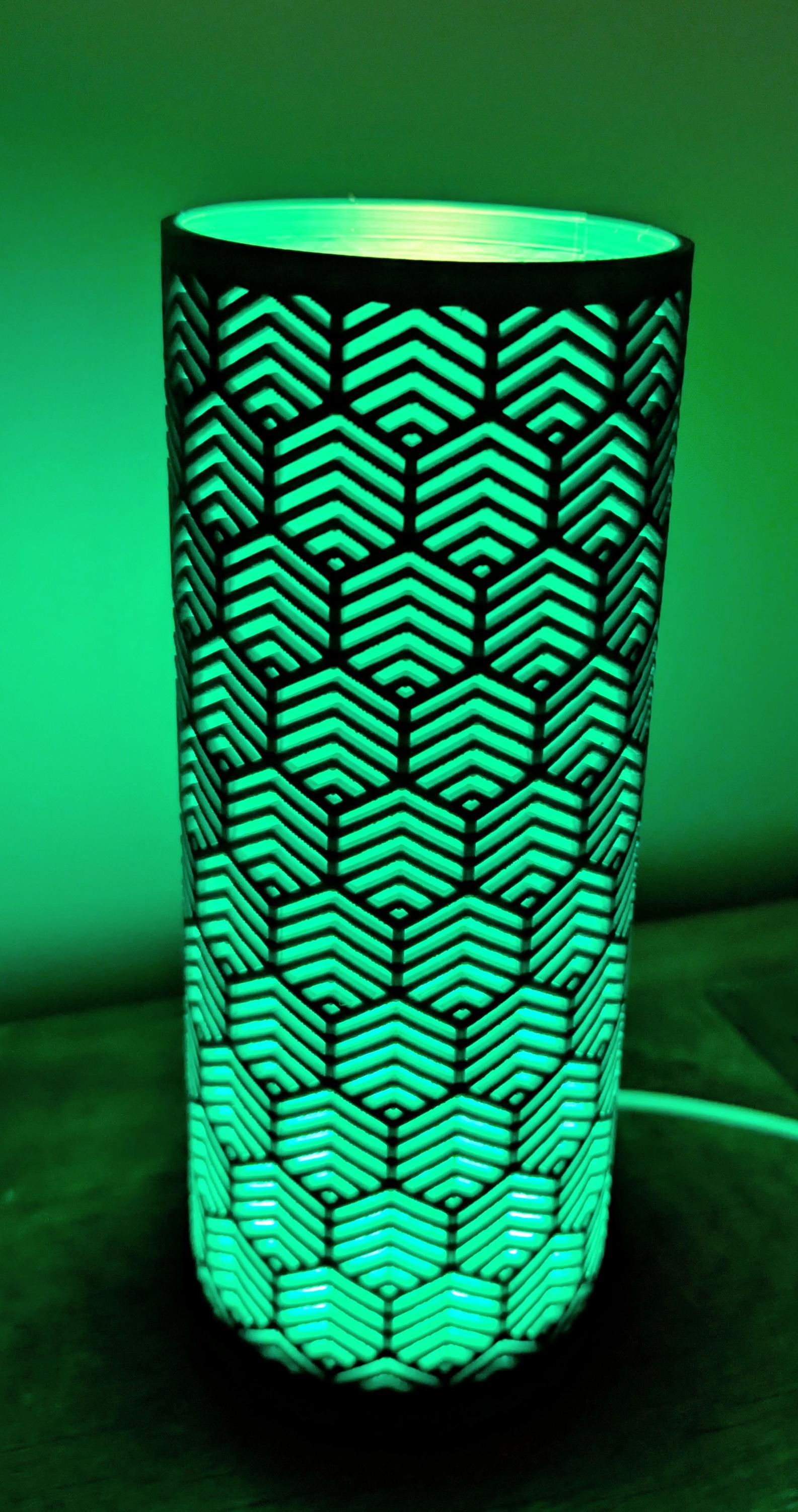 3D Printed Geometric Lamp | Hexagonal Pattern, Color Changing LED Light ...