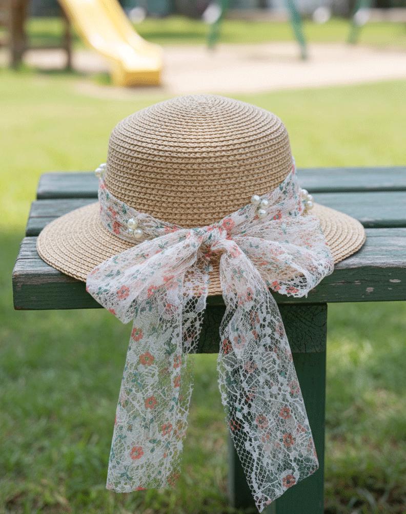 Bowknot Straw Hat - Etsy display picture 1