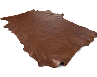 Full Grain Distressed Brown Leather Hide for Bags, Wallets, Upholstery Crafts