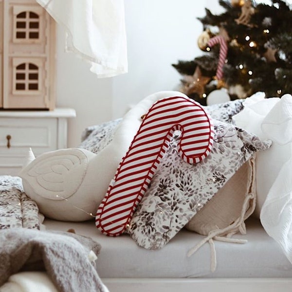 oreiller en canne à bonbons, adorable décoration de Noël pour la maison, décoration de noël, décor de canne à bonbons, décoration de Noël