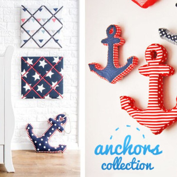 soft anchor, nautical home decorations, the anchor pillow, marine decor, wallhanging decoration