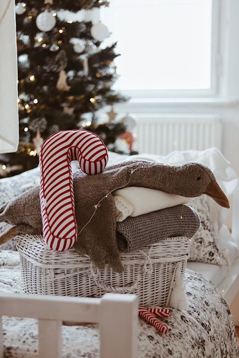 Candy Cane Pillow Adorable Christmas Decoration for Home Etsy