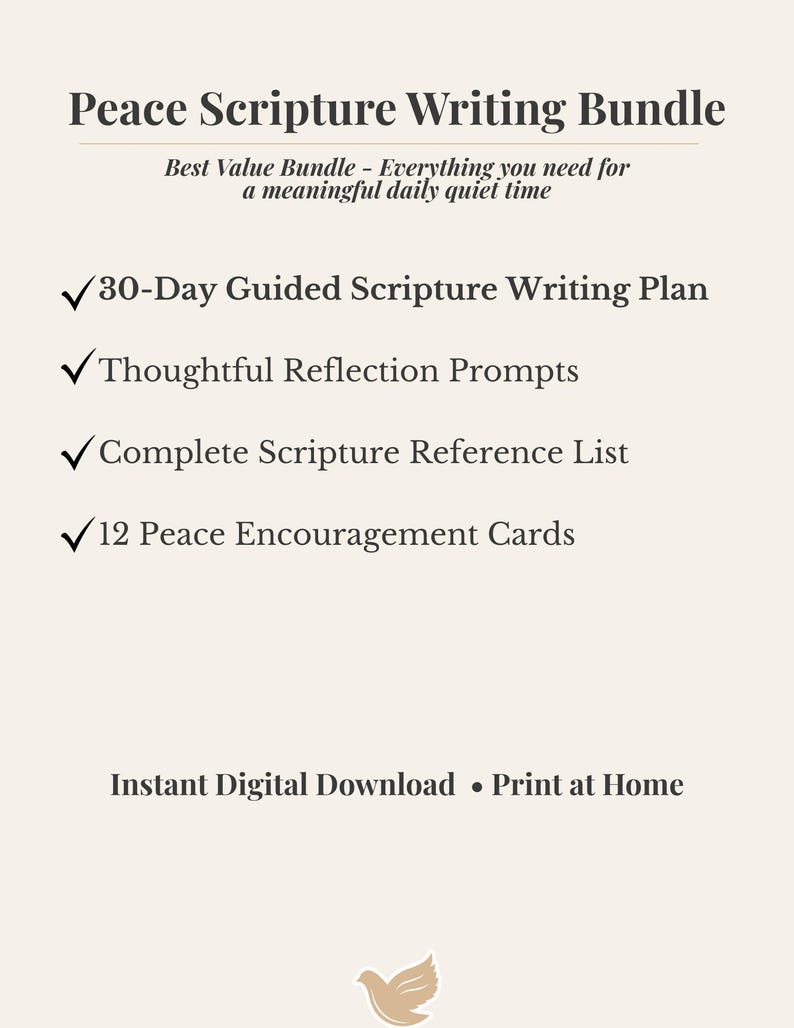 30 Day Scripture Writing Plan for Peace Printable, Christian Journal ...