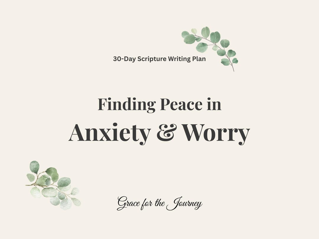 30 Day Scripture Writing Plan for Anxiety & Worry | Christian Bible ...