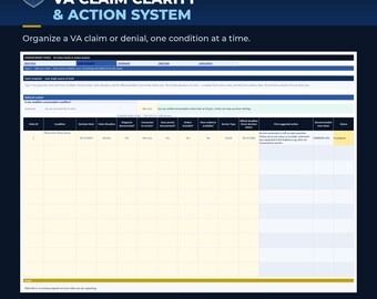 VA-Antragsorganisator | Excel-Beweisverfolgung, Entscheidungsprüfung & System für nächste Schritte