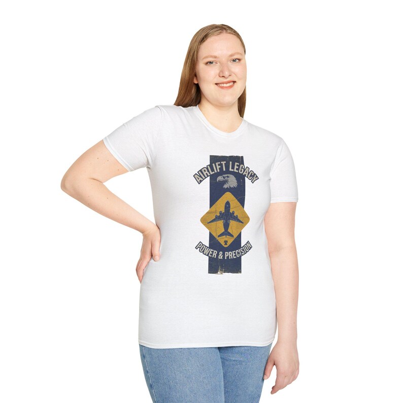 Airlift Legacy Plane Silhouette T-Shirt | Power & Precision, Military Aviation Tee image 8