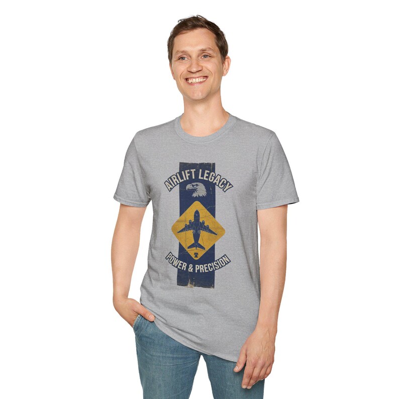Airlift Legacy Plane Silhouette T-Shirt | Power & Precision, Military Aviation Tee image 10