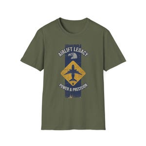 Airlift Legacy Plane Silhouette T-Shirt | Power & Precision, Military Aviation Tee image 5