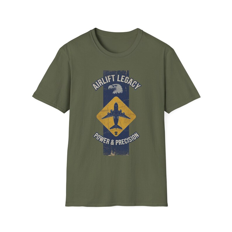 Airlift Legacy Plane Silhouette T-Shirt | Power & Precision, Military Aviation Tee image 5