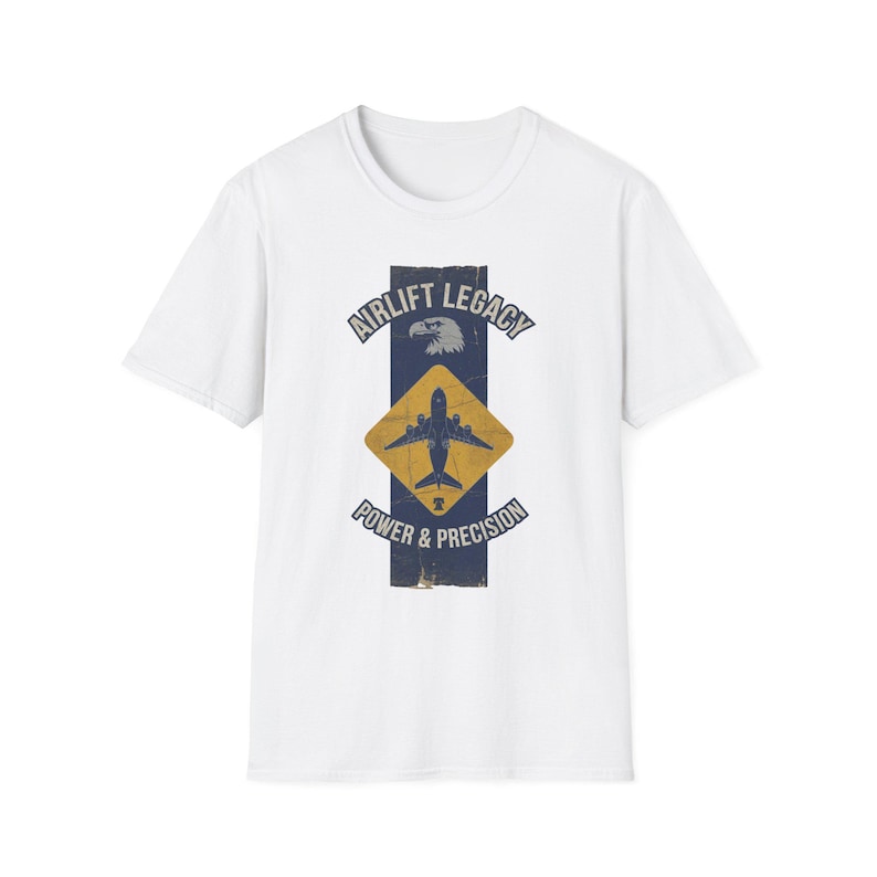Airlift Legacy Plane Silhouette T-Shirt | Power & Precision, Military Aviation Tee image 2