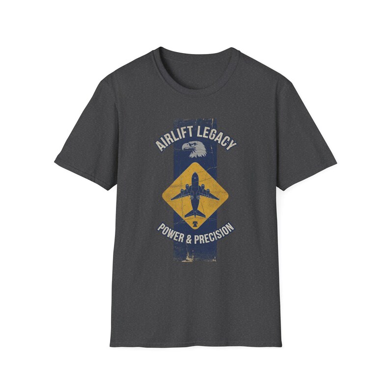 Airlift Legacy Plane Silhouette T-Shirt | Power & Precision, Military Aviation Tee image 6