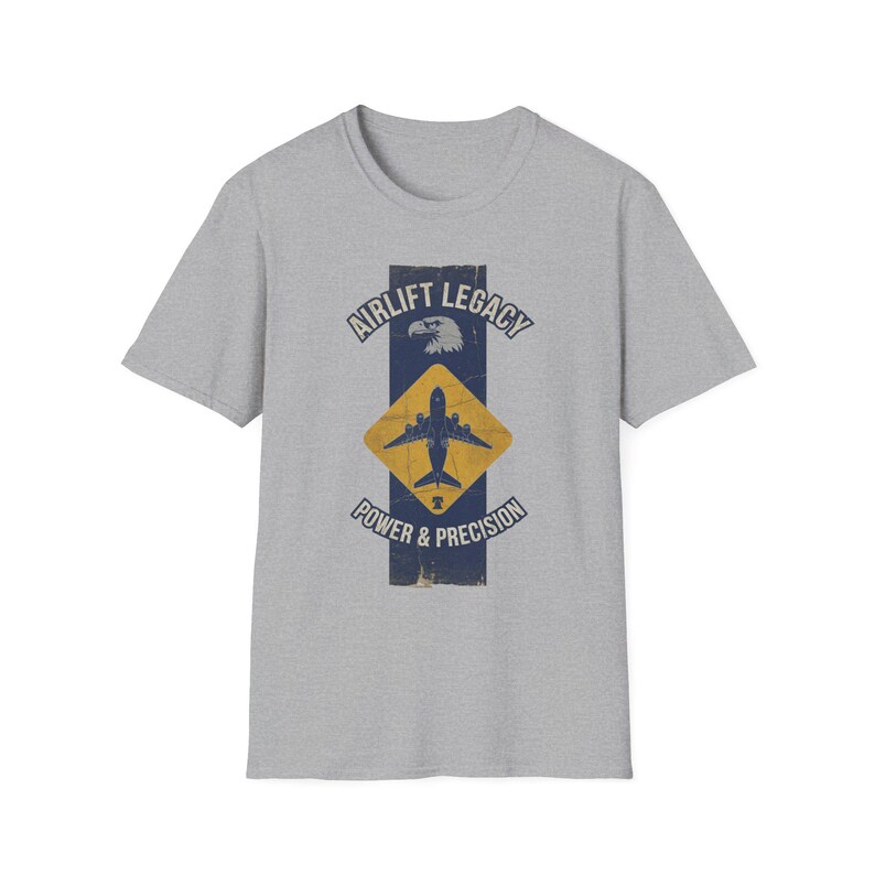 Airlift Legacy Plane Silhouette T-Shirt | Power & Precision, Military Aviation Tee image 3