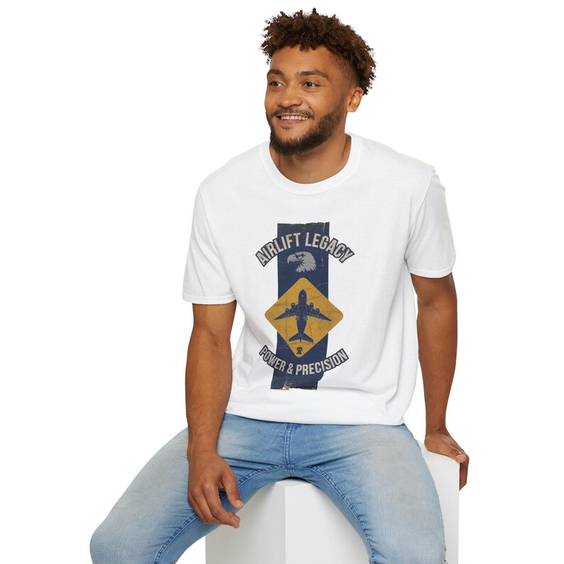 Airlift Legacy Plane Silhouette T-Shirt | Power & Precision, Military Aviation Tee image 12