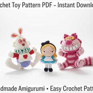 Alice in wonderland Crochet Pattern – Amigurumi PDF Pattern – Step-by-Step Photo Tutorial – Beginner Friendly DIY – Instant Download