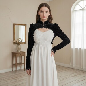 green emerald velvet dress Gothic Elegance Lace Bolero Black / Bolero Only / L main image 0