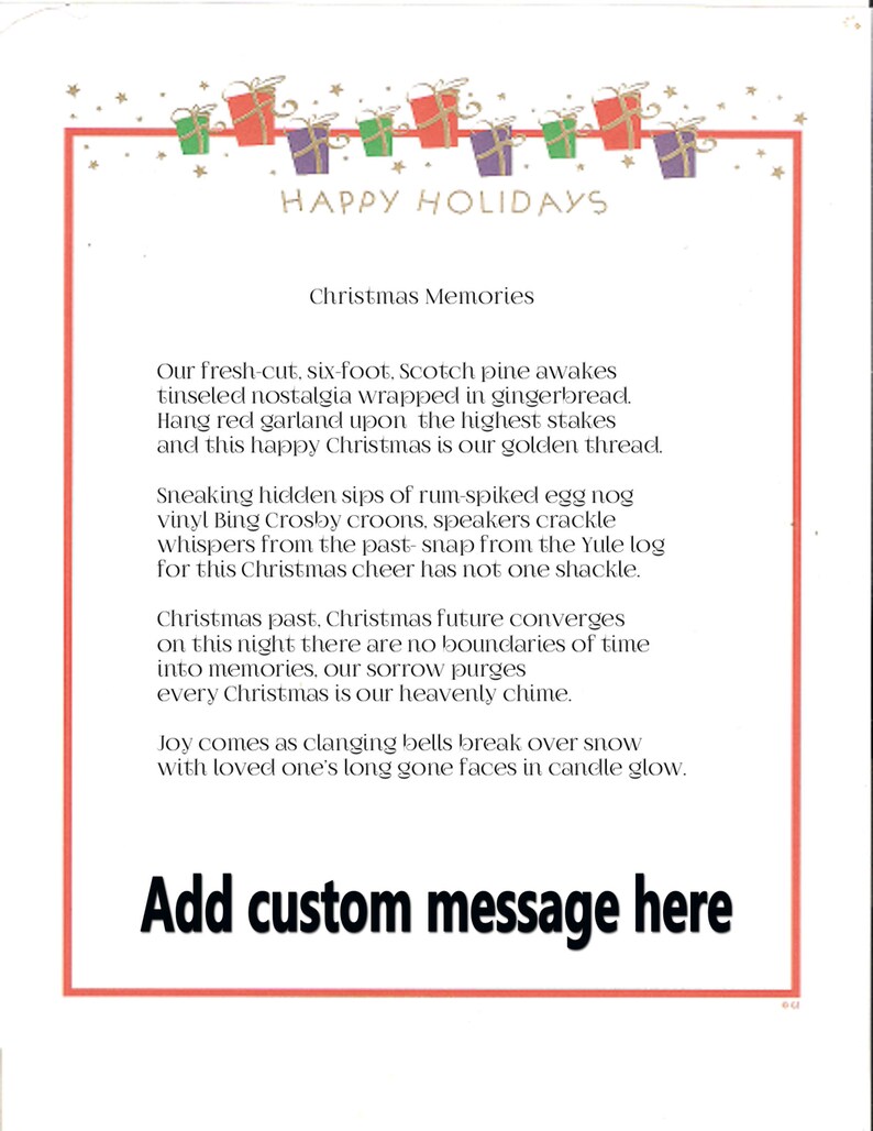 Christmas Memories an Original Signed Christmas Poem Home | Etsy