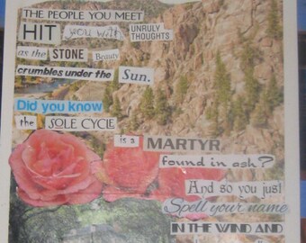 Ashes to Ashes  an Original Signed Poetry and Paper Collage Wall Art