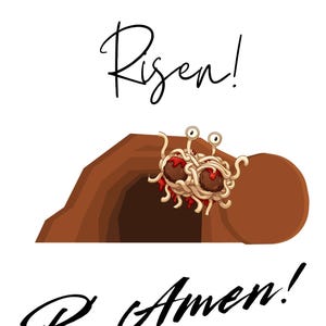 He Has Risen flying spaghetti monster digital download svg, png, pdf