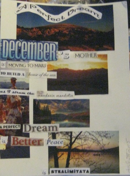 A Perfect Dream an Original Signed Poetry and Paper Collage Wall Art