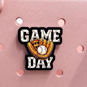 Baseball Game Day Bogg Bag Charm | Baseball Mom Bag Button Insert | Screw On Bogg Bag Accessories | Sports Mom Gift | Durable Acrylic Charm