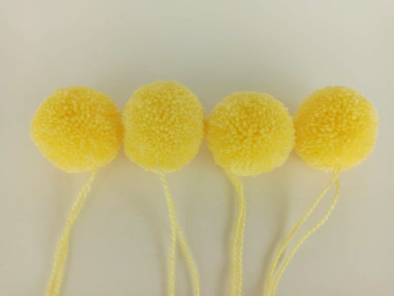 4 Pcs 4cm/5cm/6cm/ 2 Pcs 8cm/10cm Pom Poms, Large Pom Poms, Yellow Pom Poms  