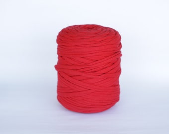 5/10 meters Red Tshirt Yarn for tassel making, Fabric yarn for jewelry making, Zpagetti yarn for basket knitting, textile yarn
