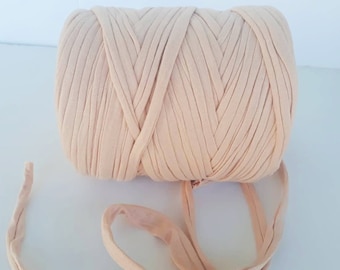 5,5/11 yards licht perzik-t-shirtgaren voor het maken van armbanden, grof garen voor oneindig sjaalbreien, T-shirtgaren voor kinderambachten