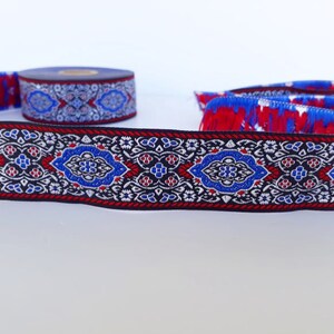 35 mm - 1.25&quot;  Jacquard ribbon, Embroidered border, kilim jacquard trim, boho craft border