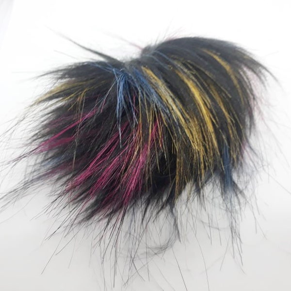 3 inches (8 cm )  Very Colorful Faux Fur Pom Pom, Fur Pom for Hat